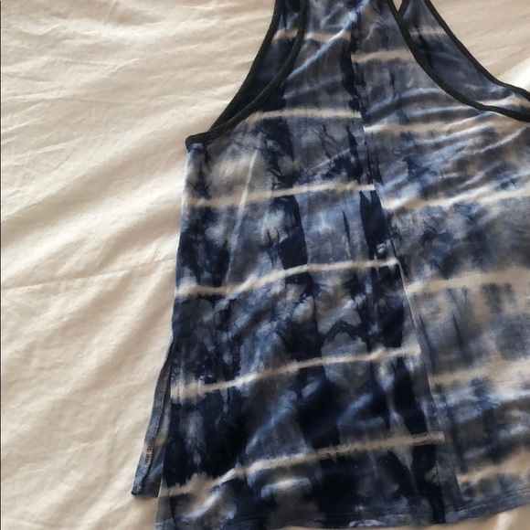 Blue Tye Dye High Neck Tank Top - Picture 4 of 5